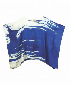 Abtract cotton silk poncho blouse free size