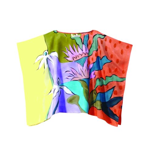 (Pre-Order) Abtract cotton silk Ponch blouse free size