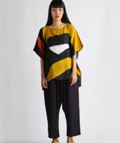 Alternative view of (Pre-order)Abstract Poncho Cotton Rayon Hand paint Free Size