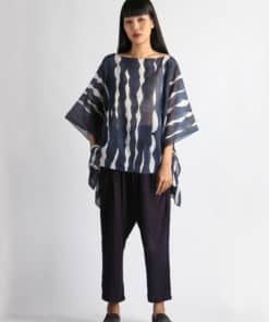 Alternative view of (Pre-order)Abstract Poncho Cotton Voile Hand paint Free Size