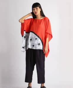 Alternative view of (Pre-order)Abstract Poncho Cotton Rayon Hand paint Free Size
