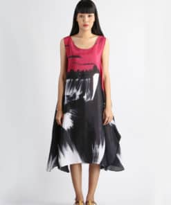 Alternative view of (Pre-order)Sac Sleeveless Dress Soft Cotton Silk Hand Paint for Holidays Summer