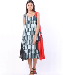 Alternative view of (Pre-order)Sac Sleeveless Dress Soft Cotton Silk Hand Paint for Holidays Summer