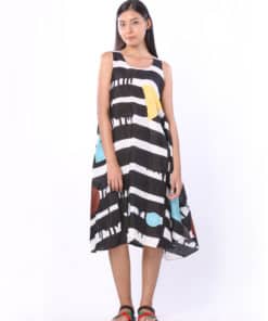 Alternative view of (Pre-order)Sac Sleeveless Dress Soft Cotton Silk Hand Paint for Holidays Summer