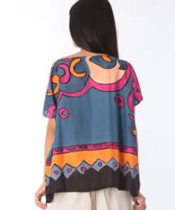 Alternative view of (Pre-order)Abstract Cotton Blouse Free Size