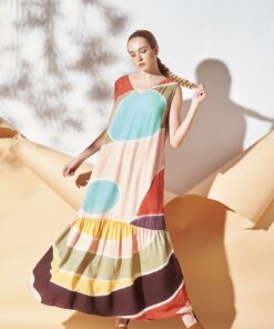 Alternative view of (Pre-order) Long Dress Cotton Rayon Hand Paint Art x Decor