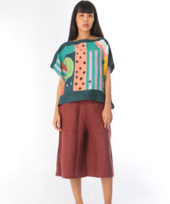 Alternative view of (Pre-order)Abtract Poncho Blouse Cotton Rayon Free Size