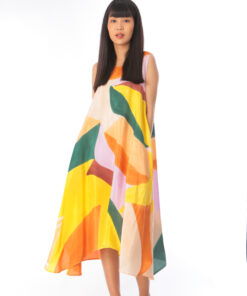 Alternative view of (Pre-order)Sac Sleeveless Dress Soft Cotton Silk Hand Paint for Holidays Summer