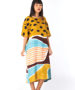 Alternative view of (Pre-order)Long Dress Cotton Silk Hand Paint Free Size