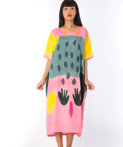 Alternative view of (Pre-order)Long Dress Cotton Silk Hand Paint Free Size