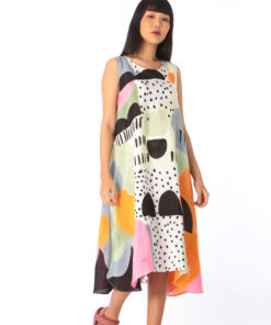Alternative view of (Pre-order)Sac Sleeveless Dress Soft Cotton Silk Hand Paint for Holidays Summer