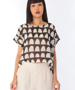Alternative view of (Pre-order)Abtract Poncho Blouse Cotton Silk Free Size