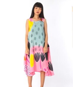Alternative view of (Pre-order)Sac Sleeveless Dress Soft Cotton Silk Hand Paint for Holidays Summer