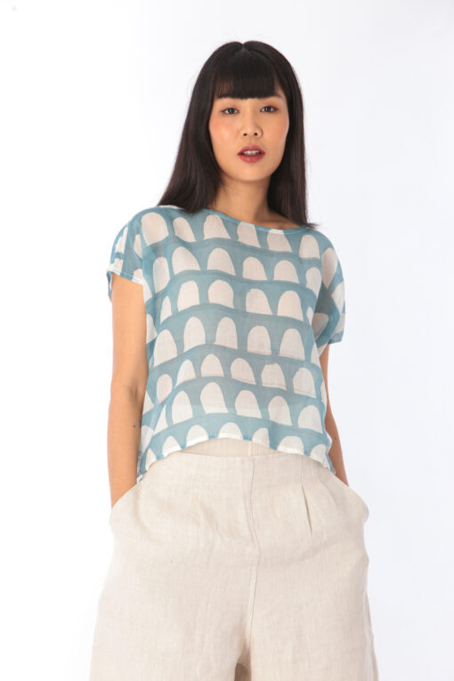 Abstract Cotton Blouse