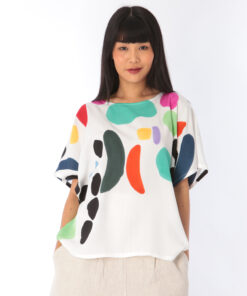 Alternative view of (Pre-order)Abstract Cotton Rayon Kimono Blouse