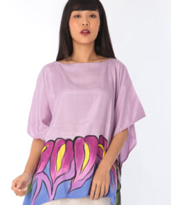 Alternative view of (Pre-order)Abtract Poncho Blouse Cotton Silk Free Size