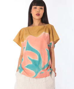 Alternative view of (Pre-order)Abstract Cotton Blouse Free Size