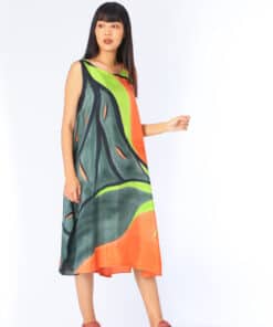 Alternative view of (Pre-order)Sac Sleeveless Dress Soft Cotton Silk Hand Paint for Holidays Summer