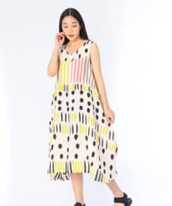 Alternative view of (Pre-order)Sac Sleeveless Dress Soft Cotton Silk Hand Paint for Holidays Summer