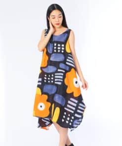 Alternative view of (Pre-order)Sac Sleeveless Dress Soft Cotton Silk Hand Paint for Holidays Summer