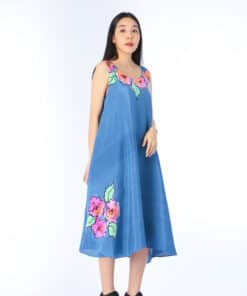 Alternative view of (Pre-order)Sac Sleeveless Dress Soft Cotton Silk Hand Paint for Holidays Summer
