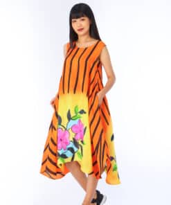Alternative view of (Pre-order)Sac Sleeveless Dress Soft Cotton Silk Hand Paint for Holidays Summer