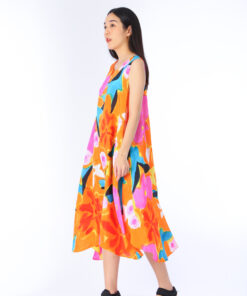 Alternative view of (Pre-order)Sac Sleeveless Dress Soft Cotton Silk Hand Paint for Holidays Summer