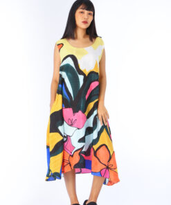 Alternative view of (Pre-order)Sac Sleeveless Dress Soft Cotton Silk Hand Paint for Holidays Summer