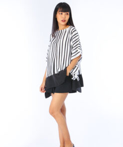 Alternative view of (Pre-order)Abtract Poncho Blouse Cotton Silk Free Size