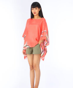 Alternative view of (Pre-order)Abtract Poncho Blouse Cotton Silk Free Size