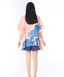Alternative view of (Pre-order)Abtract Poncho Blouse Cotton Silk Free Size