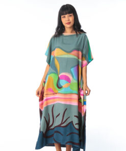 Alternative view of (Pre-order) Kaftan Cotton Silk Hand Paint คาฟทานคอตต้อนซิลล์แฮนด์เพ้นท์
