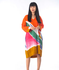 Alternative view of (Pre-order) Dress Free Size Cotton Rayon Hand Paint