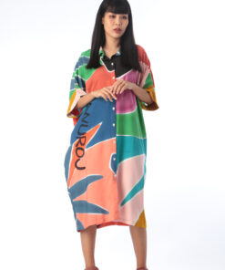 Alternative view of (Pre-order)Shirt Dress Kaftan Cotton Hand Paint