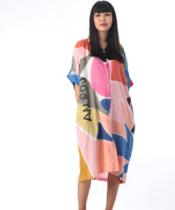Alternative view of (Pre-order) Shirt Dress Kaftan Cotton Hand Paint