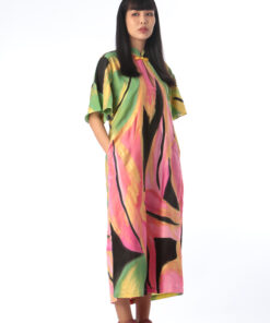 Alternative view of (Pre-order)Dress Kaftan Hand Paint Silk Satin Free Size