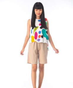 Alternative view of (Pre-order)Tank top Pokadot Blouse Hand Paint Free size