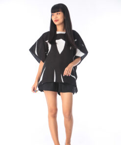 Alternative view of (Pre-order)Abtract cotton Rayon poncho blouse free size