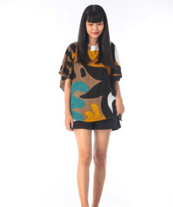 Alternative view of Abtract cotton Rayon poncho blouse free size