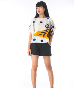 Alternative view of Abtract cotton Rayon poncho blouse free size