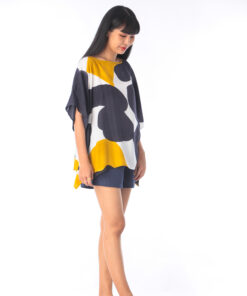 Alternative view of Abtract Cotton Rayon poncho blouse free size