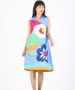 Alternative view of (Pre-Order) Short Dress Cotton Hand Paint แขนกุด