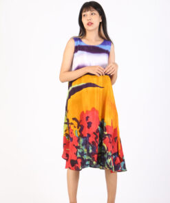 Alternative view of (Pre-Order) Short Dress Cotton Silk Hand Paint