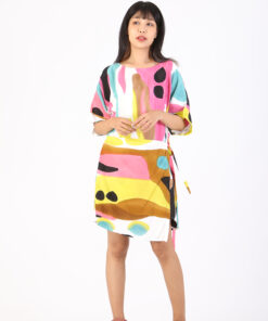 Alternative view of (Pre-Order) Short Dress Cotton Silk Hand Paint