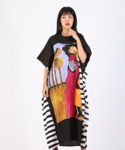 Alternative view of (Pre-Order) Kaftan Cotton Silk Hand Paint Free Size