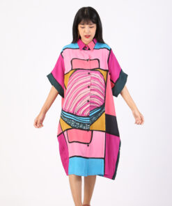 Alternative view of (Pre-Order) Kaftan Dress Shirt Cotton Rayon Hand Paint Free Size