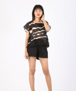 Alternative view of (Pre-Order) Poncho Blouse Cotton Voie Hand Paint Small Size