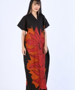 Alternative view of (Pre-Order) Kaftan Hand Paint Linen Silk Hand Paint