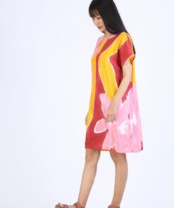 Alternative view of (Pre-Order) Short Dress Cotton Silk Hand Paint