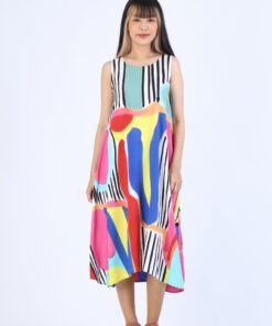 Alternative view of (Pre-Order) Short Dress Cotton Silk Hand Paint